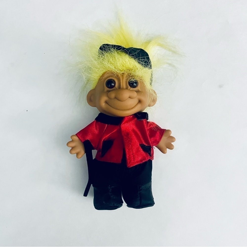 Vintage Russ Berrie Troll Riding Jockey with Crop